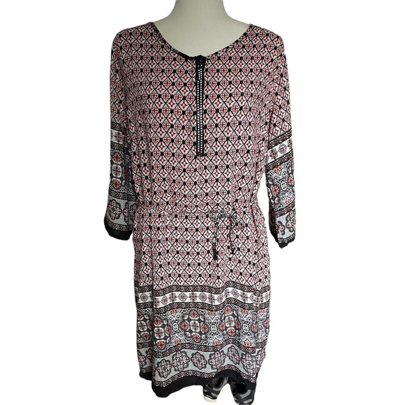 JULIA MIDI Dress 3/4 Sleeve Multi Color XL - Picture 1 of 9